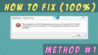 apimswincrtruntimel110dll is missing Fix  Method 1 [upl. by Cusick]