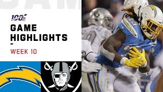 Chargers vs Raiders Week 10 Highlights  NFL 2019 [upl. by Iorio]