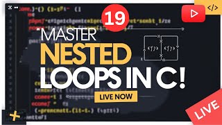 Master Nested Loops in C Programming  Live Coding Tutorial  C Programming  C Coding  C language [upl. by Yrennalf]