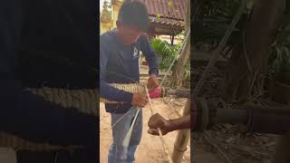 Beef tendon straw rope making process Good tools and machinery can increase work efficiency [upl. by Dituri826]