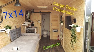 7x14 Cargo Trailer Camper Conversion Finished Tiny house [upl. by Martijn548]