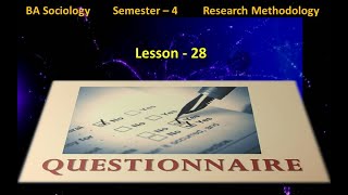 Lesson 28 Questionnaire MethodMeaning Characteristics Types  Advantages amp Disadvantages [upl. by Golter]