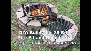 DIY Build This Wood Fire Pit and Hibachi Grill Combo Easy Cheap and Simple [upl. by Dorlisa]