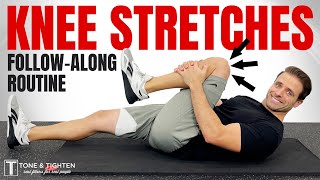 Best Stretches For Knee Pain FOLLOW ALONG ROUTINE [upl. by Airrotal]