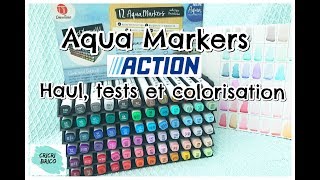 HAUL ACTION Aqua Markers Partie 1 Tests nuancier et colorisation 14 [upl. by Ocirled]