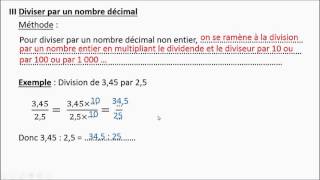 Niveau 5ème  F6  Diviser par un nombre décimal [upl. by Ahsinut]