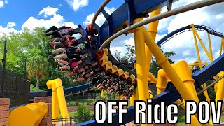 Montu NEW PAINT JOB 4K OFF Ride POV Busch Gardens Tampa Tampa FL [upl. by Aliuqehs]