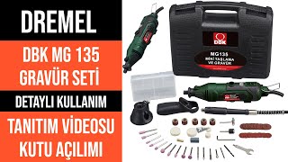 DBK MG 135 Taşlama Gravür Seti  dremel nasıl kullanılır  gravür seti kullanımı  dremel uçları [upl. by Gaulin553]