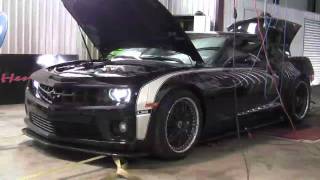 Black Hennessey HPE700 LS9 Camaro on Dyno [upl. by Aluino]