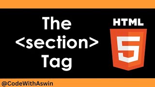 SECTION TAG TUTORIAL IN HTML FOR BEGINNERS💻  TAMIL  htmltutorial beginners section html html5 [upl. by Orva628]