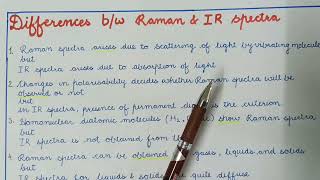 Differences between Raman amp IR spectra [upl. by Asoral]