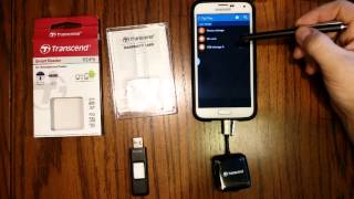 Transcend USB OTG Card Reader for Android Unboxing and Demo [upl. by Kemppe275]