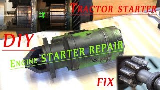 Engine tractor starter repair  diy fix [upl. by Morie]