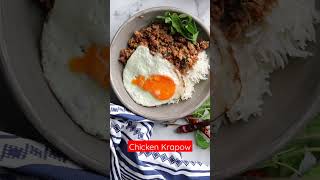 Chicken Krapow  Thai basil chicken stir fry with rice and fried egg [upl. by Pudens]