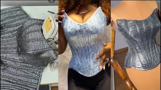 How to sew this PREMIUM OVERBUST CORSET with trendy neckline [upl. by Nylavad738]