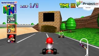 Mario Kart 64  Gameplay Nintendo 64 1080p Project 64 [upl. by Lesko]