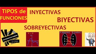 INYECTIVA SOBREYECTIVA BIYECTIVA de una FUNCIÓN p principiantes GRAFICAS EJERCICIOS RESUELTOS [upl. by Asilrac]