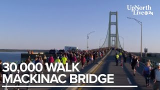 An estimated 30000 people walk the Mackinac Bridge on Labor Day 2024 [upl. by Hausner]