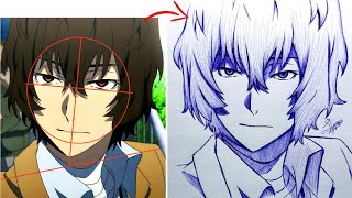 how to draw osamu dazai step by step  easy anime sketch for beginners [upl. by Tadio]