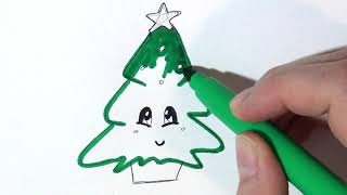 Kako se crta novogodišnja jelka  How to Draw Christmas Tree [upl. by Evyn]