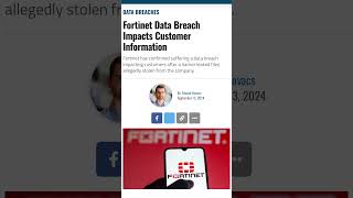 Saturday Security Fortinet Shuts Down a Data Breach and Extortion Demand [upl. by Ahseret]