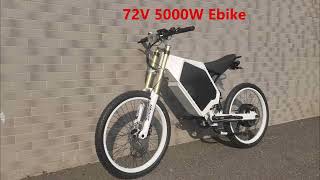 CZDM Ebike  White 72v 5000w stealth bomber electric bike 80kmh max speed ebike for adult [upl. by Franz]