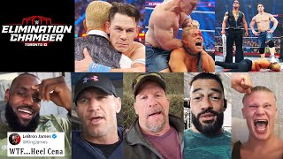 Famous Reaction on John Cena turns heel amp Destroyed Cody Rhodes  WWE Elimination Chamber Reaction [upl. by Goodson]