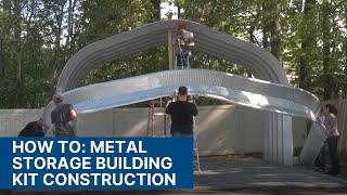 How to Metal Storage Building Kit Construction [upl. by Elin]