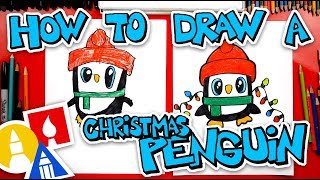 How To Draw A Christmas Penguin [upl. by Mighell34]