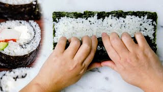 How to Roll Sushi By Hand Only Cream Cheese Kani Roll [upl. by Filmore320]