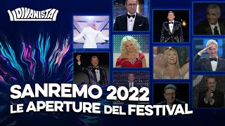 SANREMO2022  LE APERTURE DEL FESTIVAL 20012021  Il Divanista [upl. by Leizar]