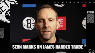 Sean Marks on the NetsRockets trade for James Harden amp Kyrie Irving’s absence  NBA on ESPN [upl. by Royce]