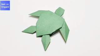 How to make a paper turtle  Origami Turtle Tutorial paper craft [upl. by Cartan]