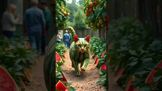 Cute Watermelon 🍉 Cat 😺 43 catvideos catlover cat watermelon shorts [upl. by Aehsal]