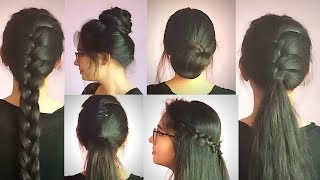 7 Different Hairstyle For 1 Week  For Medium to Long Hair Preksha Jain [upl. by Bord]