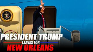 President Trump departs from Palm Beach heads to New Orleans I Super Bowl I USA I America [upl. by Esahc]