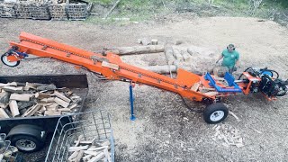 Log Splitting Firewood Action  Eastonmade 37D Box Wedge [upl. by Reamy849]