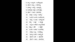 100 examples of lopa sandhi in Kannada [upl. by Attezi186]