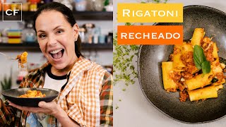 Rigatoni recheado de Linguiça Calabresa  Na Cozinha Com Carolina [upl. by Neddie8]