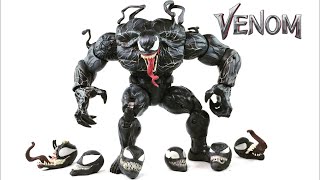 VENOM MOVIE custom Marvel Legends Monster Venom BAF spiderman 6” action figure review [upl. by Hackney]