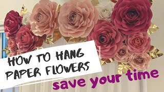 Hang Paper flowers to curtains  How to [upl. by Daj]