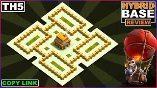 THE BEST TH5 Hybrid TrophyFarming Base 2022  COC Town Hall 5 base COPY LINK  Clash of Clans [upl. by Yoshiko]