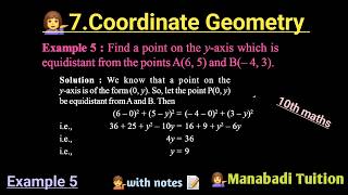 10th class math Chapter 7 Coordinate Geometry Example 5CBSENCERTwith notes [upl. by Clancy]