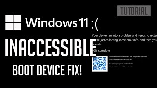 How to FIX Your PC Ran Into a Problem and Needs to Restart  INACCESSIBLEBOOTDEVICE 2024 [upl. by Domenic]