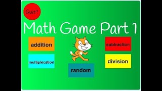 Scratch Tutorial  Math Game  Part 1  How to make a math game on scratch [upl. by Salb]