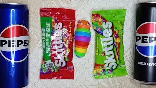 Crazy сaterpillar  skittles  Unpacking lollipops  ASMR  Relaxing video [upl. by Suhploda]