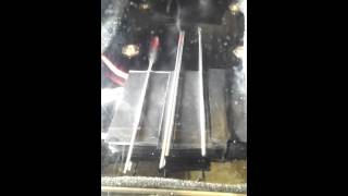 Cloud chamber with thoriated thorium welding rods peltier cooled Video 1 [upl. by Cohin]