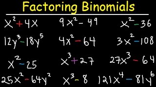 Factoring Binomials With Exponents Difference of Squares amp Sum of Cubes 2 Variables  Algebra [upl. by Lejeune]