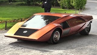 1970 Lancia Stratos Zero A crazy concept from the Wedge Era  Sound amp Driving on the Streets [upl. by Hanus]