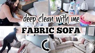 HOW TO CLEAN A FABRIC SOFA  SOFA CLEANING ROUTINE 2020 [upl. by Nylehtak]